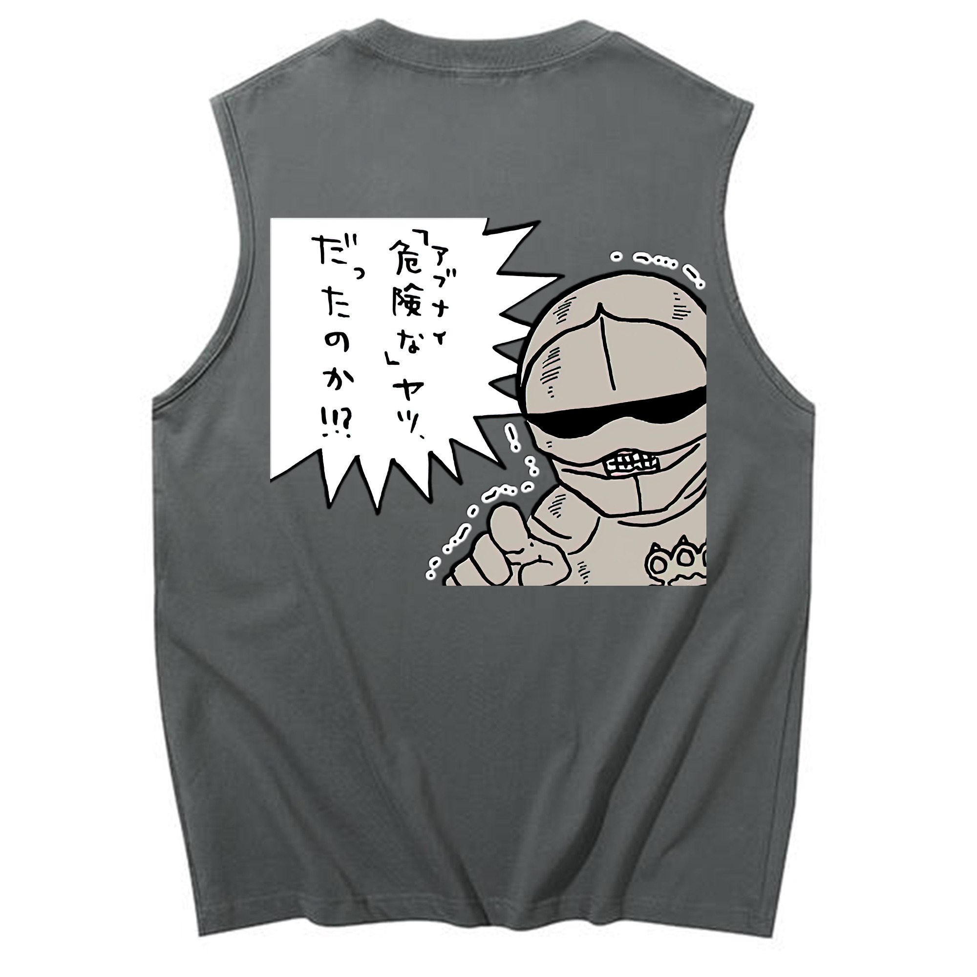 （画像用） ちいかわ 労働の鎧さん Chii-kawa Mr. Armor of Labor コットン100％タンクトップ（背面プリント）